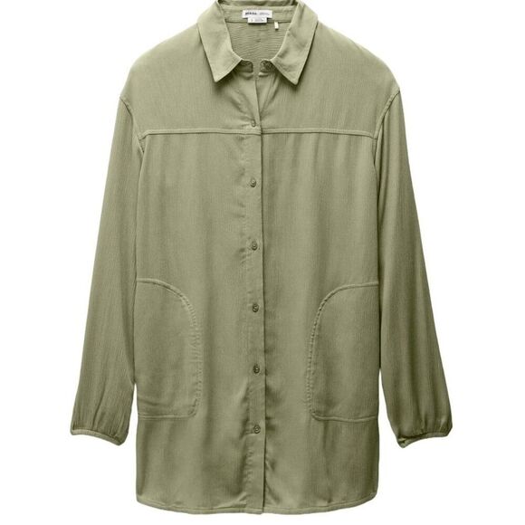 Nwt - prAna - XS Women's Fernie Shirt Swim Cover-Up In Sweet Agave/Green - Picture 4 of 7